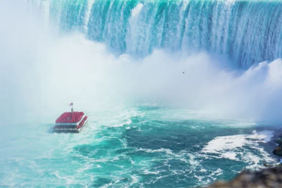 Panorama delle Cascate del Niagara lungo l’itinerario a piedi
